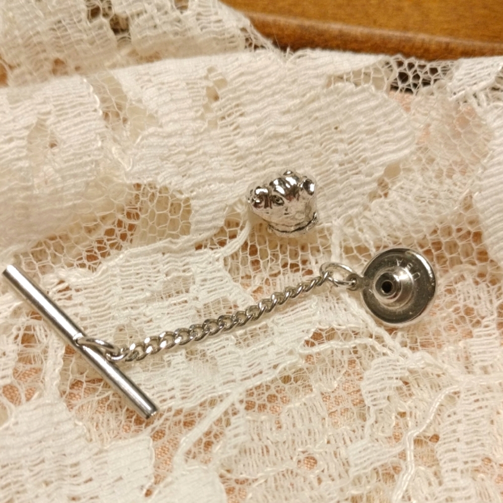 ⚜️ Pitbull Silver Chain Tie Tack